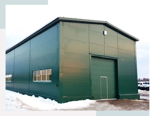 Двускатные ангары в Юбилейном