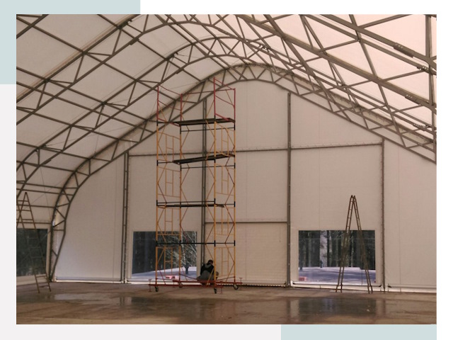 Шатровые ангары в Юбилейном