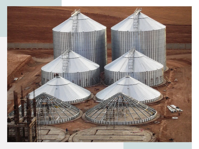 Строительство зерновых силосов в Юбилейном